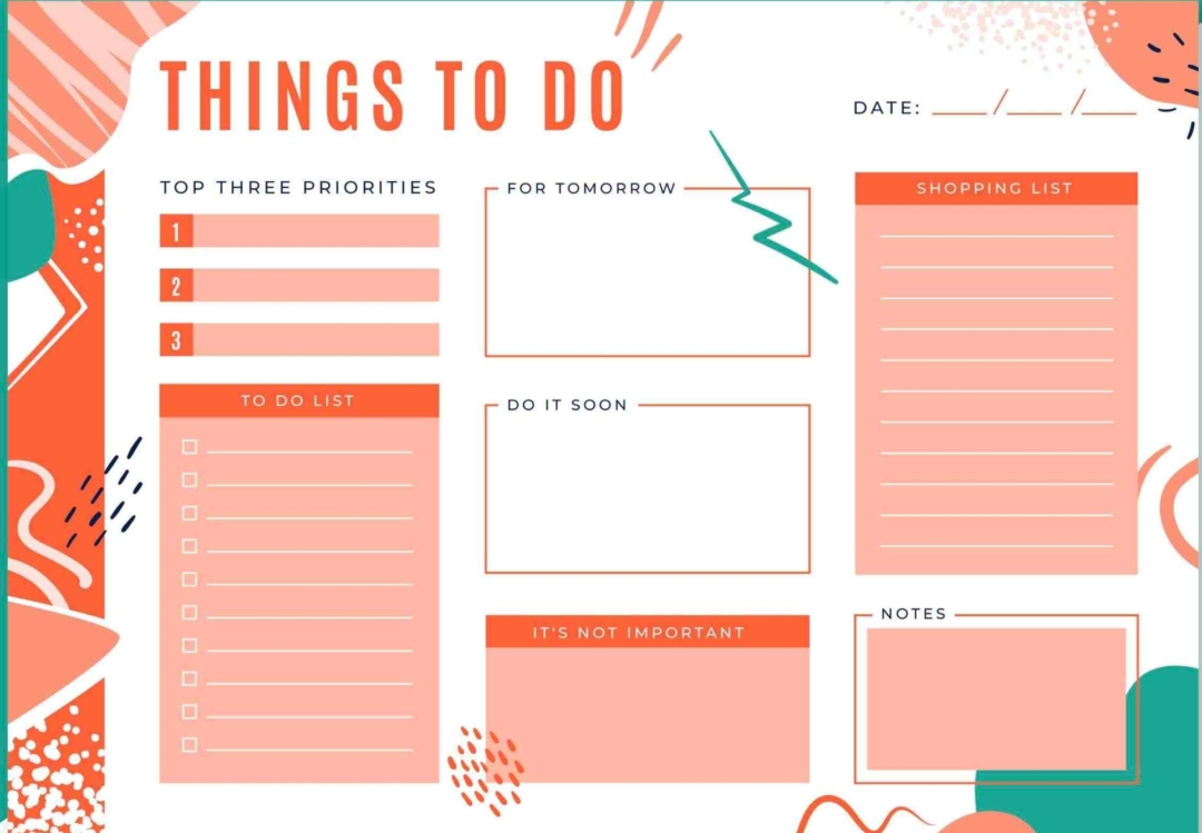 FREE Things To Do Printable Planner Page