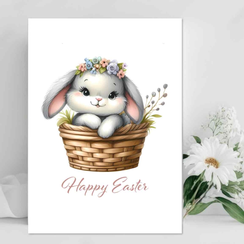 Adorable Bunny Easter Card