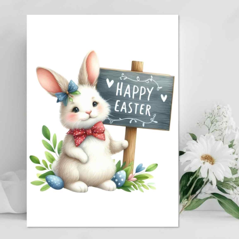 Cute Bunny Easter Card