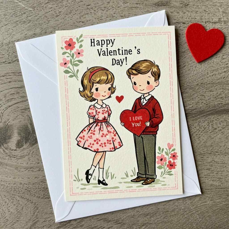 Cute Vintage Valentine's Day Card