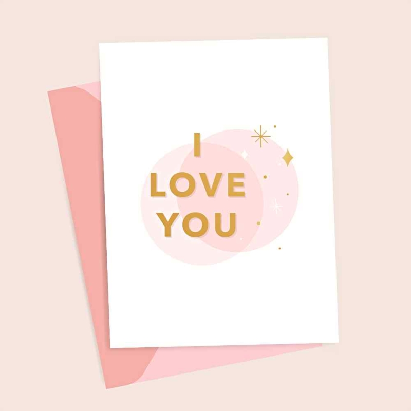 Pink I Love You Card