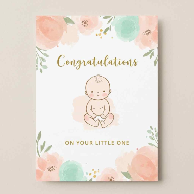 New Cute Baby Card for Boy or Girl