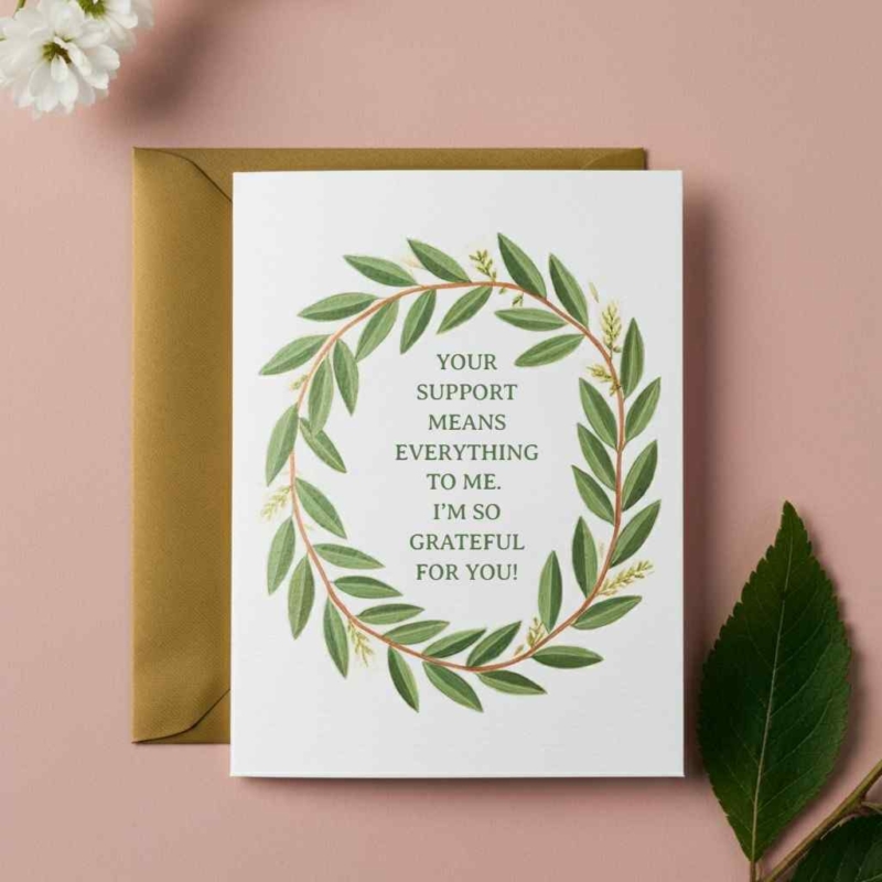 Laurel Wreath Thank You  Card