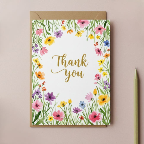 Gorgeous Floral Thank You Card