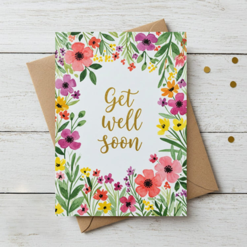 Lovely Wildflowers Get Well Card