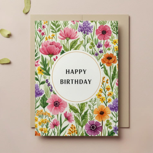 Pretty Floral Birthday Card