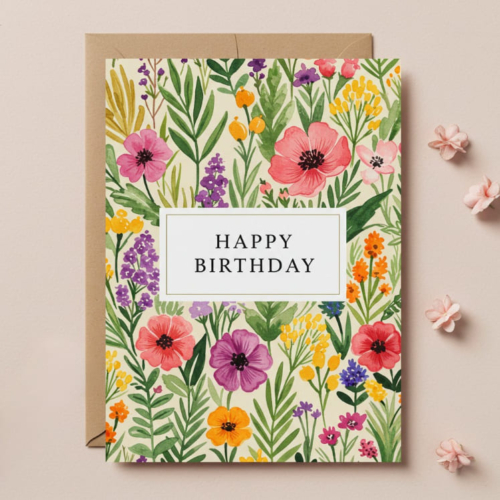 Lush Wildflowers Birthday Card