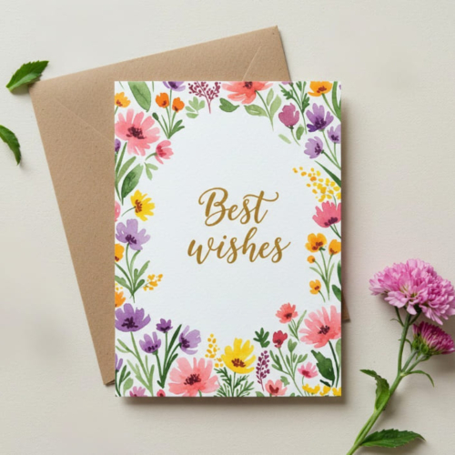 Best Wishes Floral Card