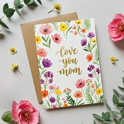 Watercolor Wildflower Mom Card
