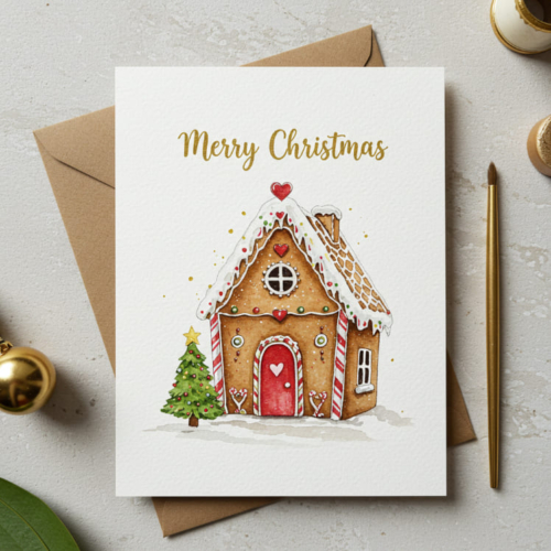 Gingerbread House Holiday Card