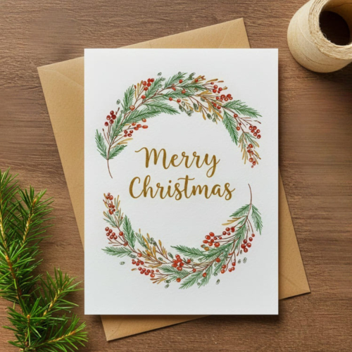 Gorgeous Christmas Wreath Card