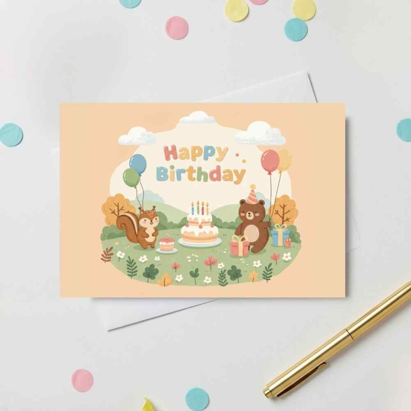 Cute Animal Birthday Card