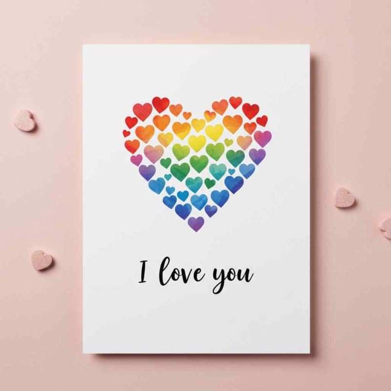 Rainbow Heart Love Card