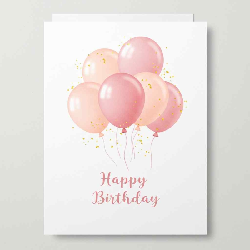 Pretty Pink & Peach Balloons Card