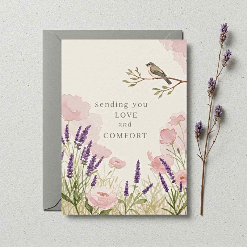Robin Floral Sympathy Card