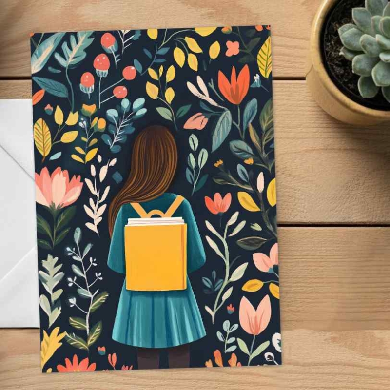 School Girl Card