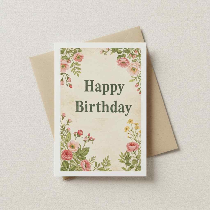 Pretty Floral Birthday Card