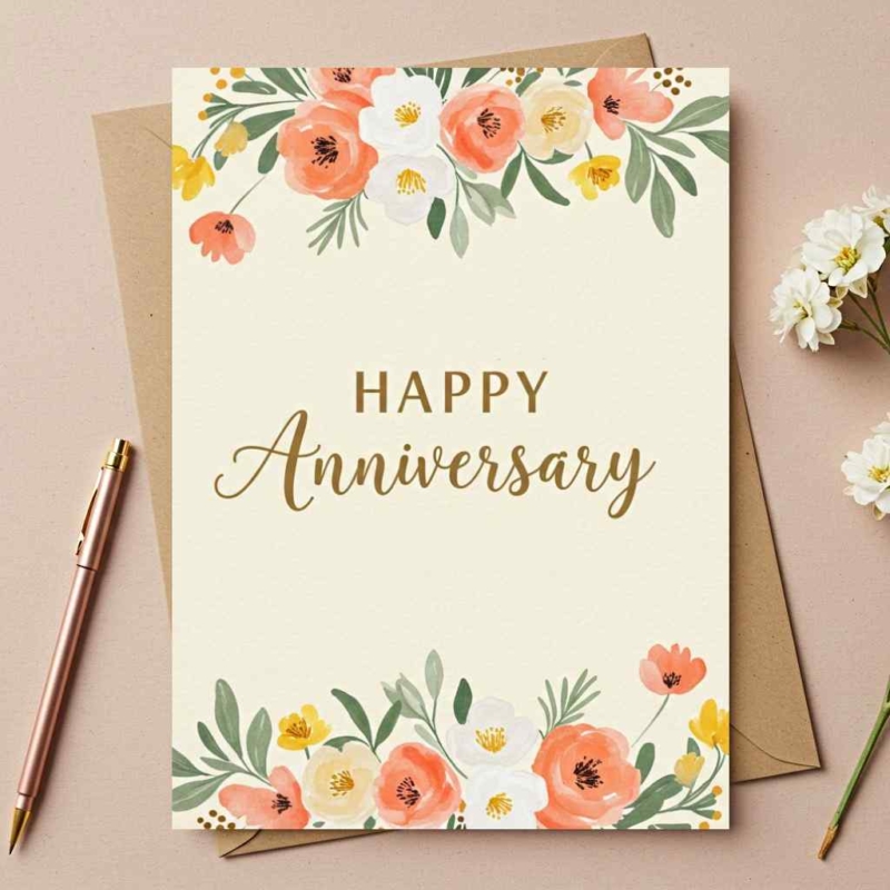 Anniversary Floral Card