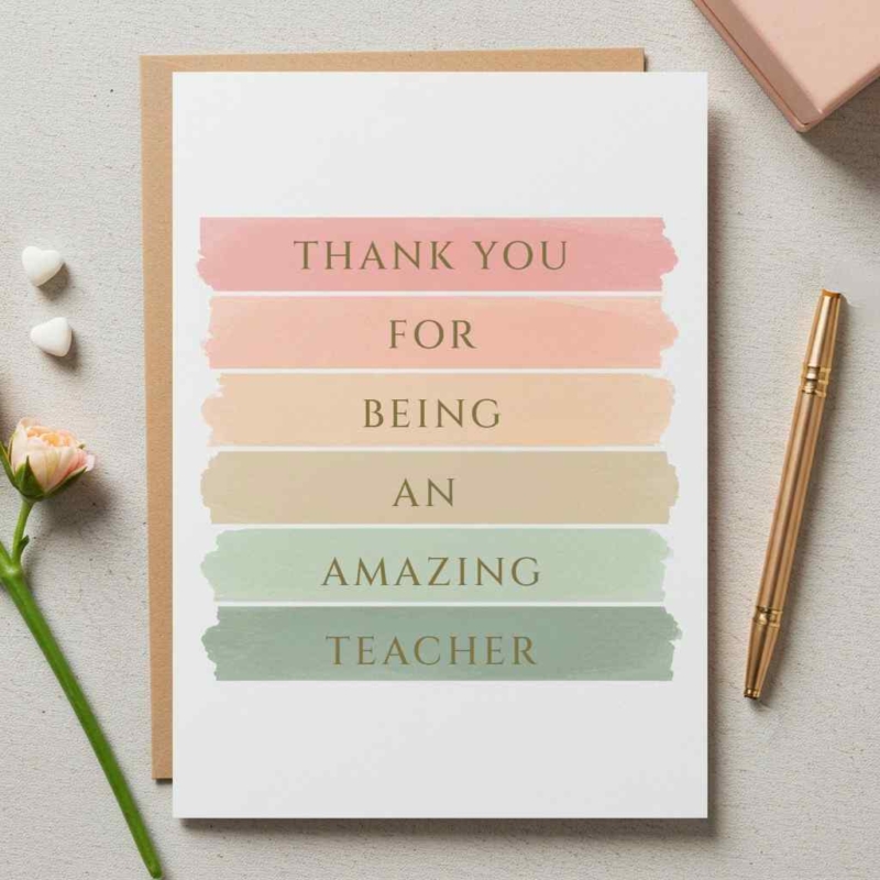 Teacher Color Block Card