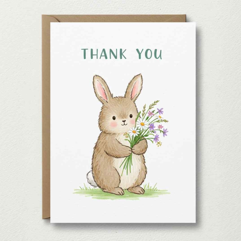 Bunny Thank You Card