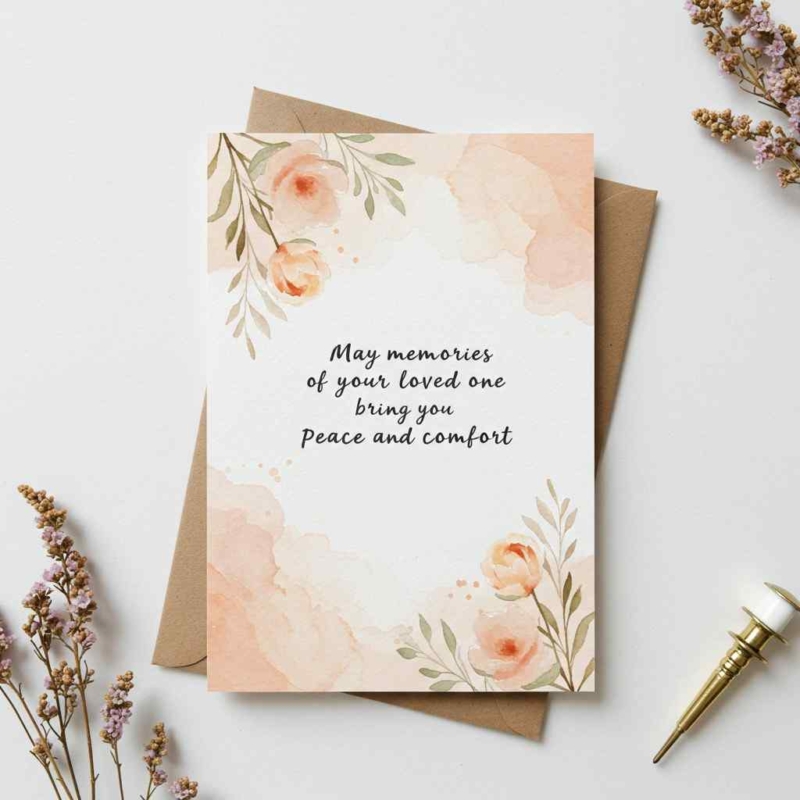 Peach Floral Sympathy Card