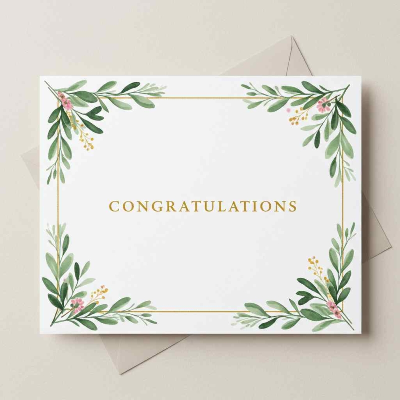 Congratulations Greenery Card