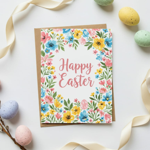Pretty Floral Easter Card
