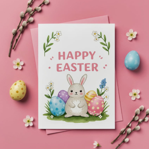 Cute Bunny Easter Card