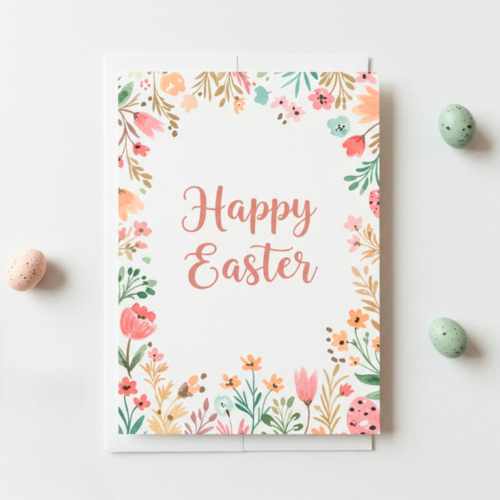 Pretty Floral Easter Card