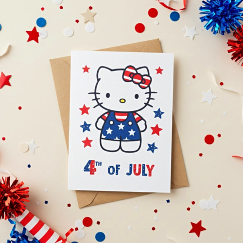 Hello Kitty Independence Day Card
