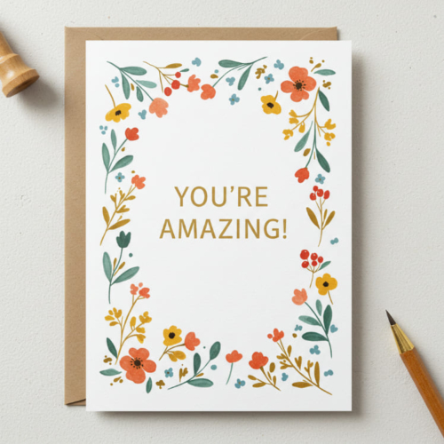 You're Amazing Floral Border Card