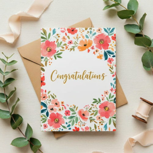 Gorgeous Floral Congratulations Card