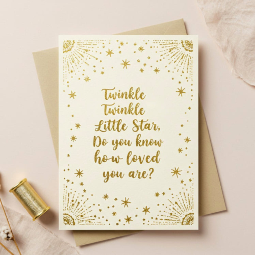 Twinkle Baby Cream & Gold Card