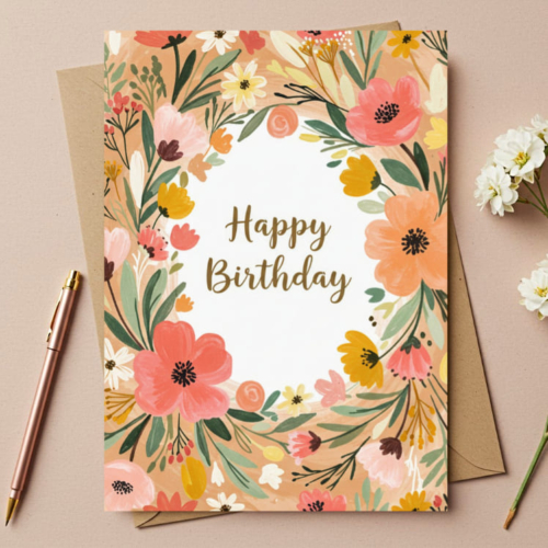 Pretty Floral Birthday Card