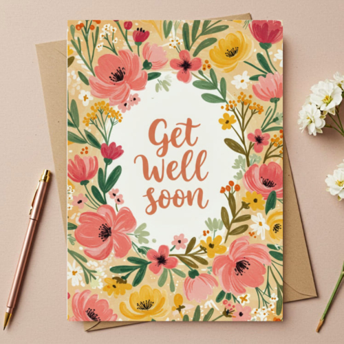 Get Well Soon Floral Card
