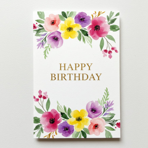 Lovely Watercolor Birthday Card