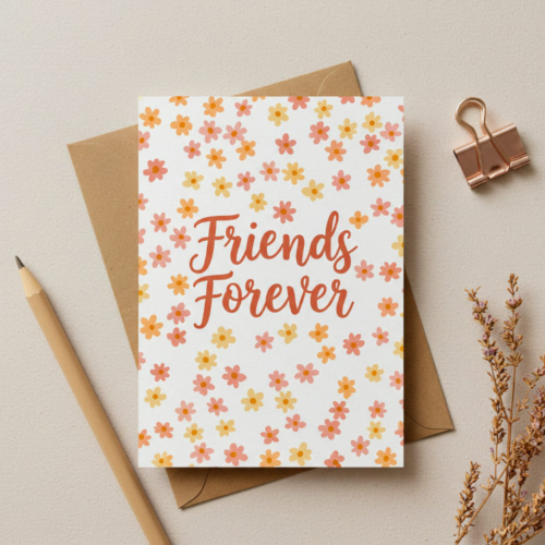 Friends Forever Cute Flowers Cards